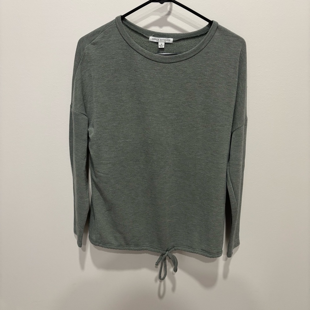Green Envelope Women’s Grey/ Olive Long Sleeve Tee